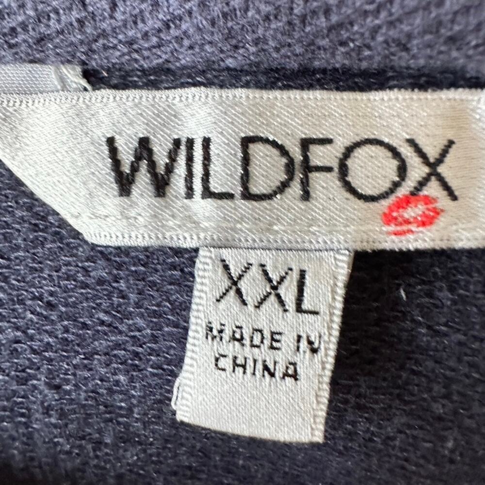Wildfox SOCIAL Embroidered Sweatshirt Crew Neck Blue Size XXL Long Sleeve - Picture 6 of 9